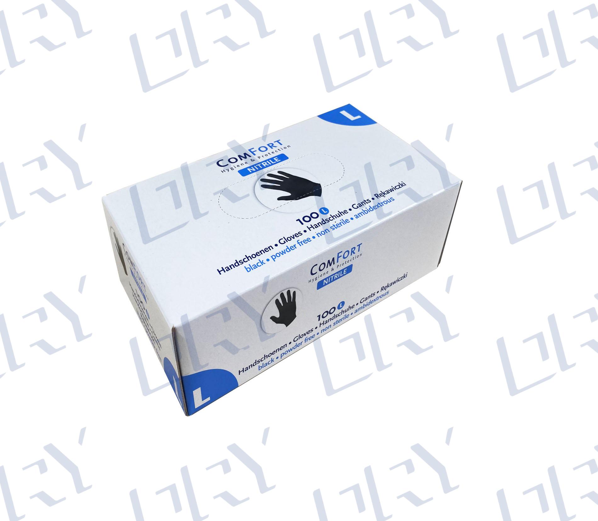 7115070 PAK NITRIL HANDSCHOENEN ZWART(ONGEPOEDERD) L